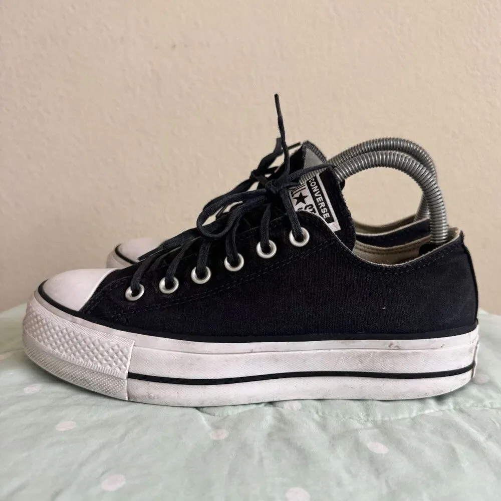 Converse Chuck Taylor All Star Lift Low Top Sneakers Black/White 560250F size 8